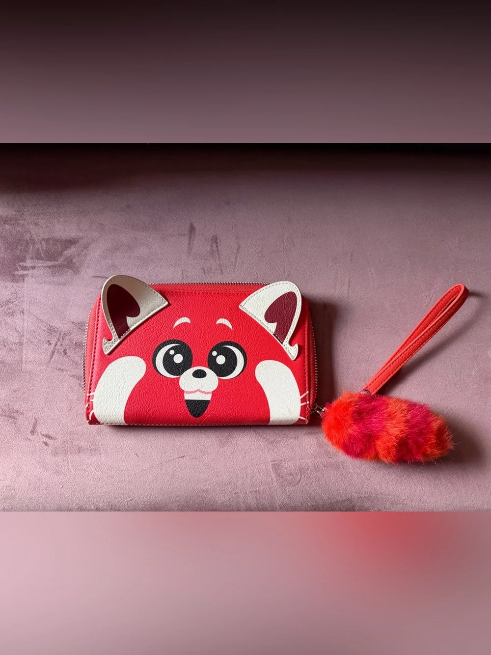 Loungefly Turning Red Wristlet Wallet with Pom-Pom Charm